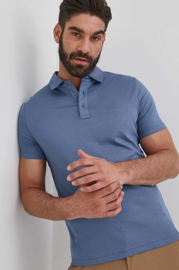 Michael Kors póló férfi pamut kék CS15073C93