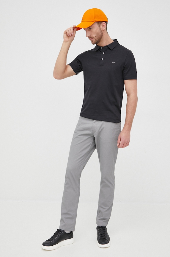 Pamučna polo majica Michael Kors CB95FGVC93 crna AW25
