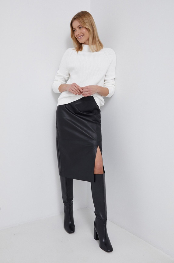 Kožená sukně Calvin Klein K20K203449.PPYY černá SS22