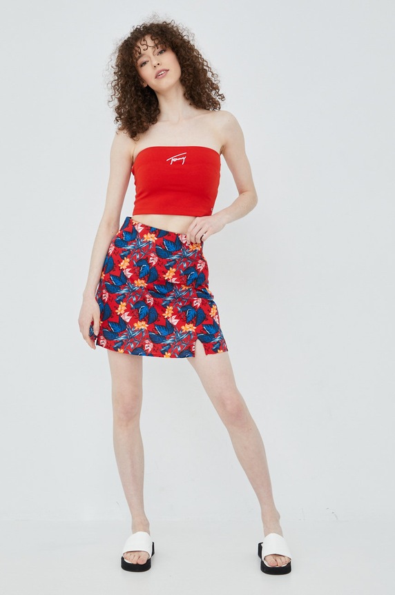 Tommy Jeans spódnica DW0DW12923.PPYY DW0DW12923.PPYY czerwony SS22