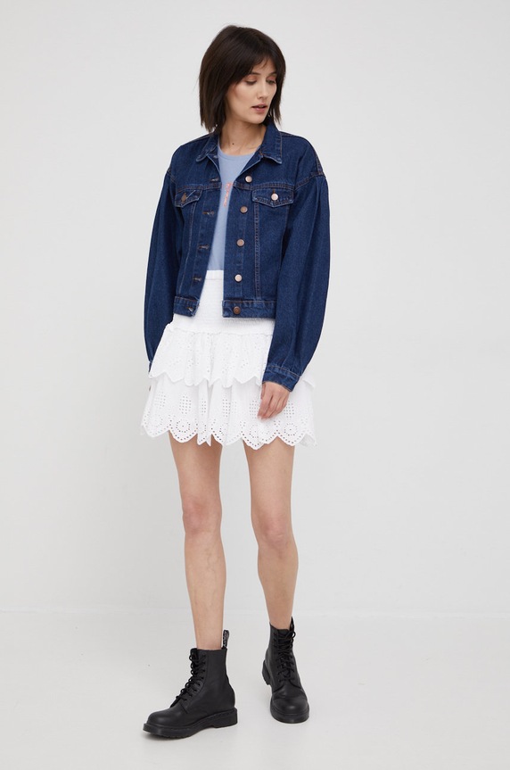 Памучна пола Pepe Jeans Isolda памук бял PL900966.800
