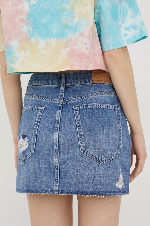 Îmbrăcăminte Superdry fustă din denim W7210192A.O1O albastru