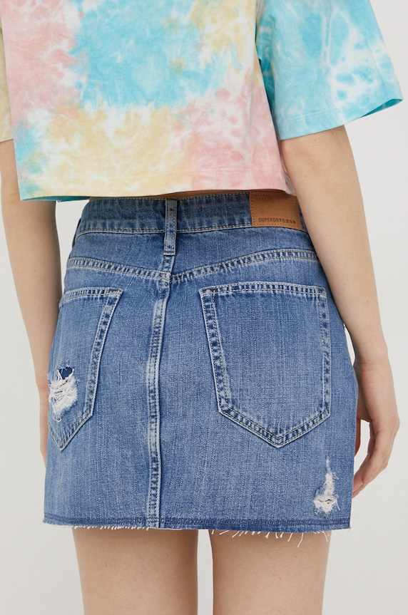 Îmbrăcăminte Superdry fustă din denim W7210192A.O1O albastru