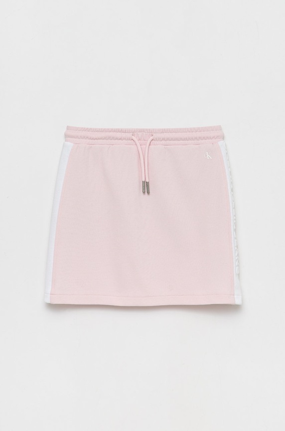 Dievčenská sukňa Calvin Klein Jeans pletenina ružová IG0IG01310.PPYY