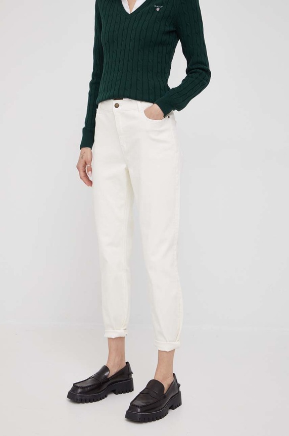 Desigual jeansy Basic 22SWDD04 beżowy 22SWDD04