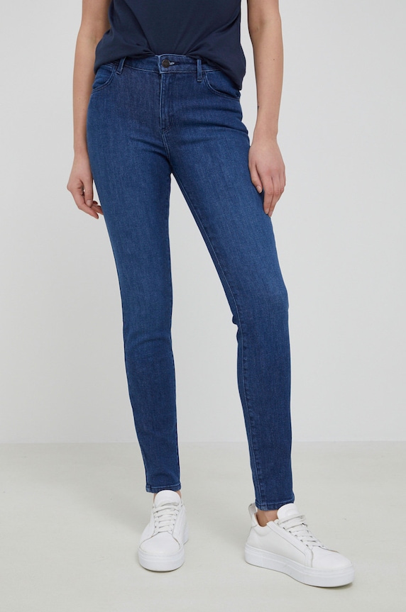Wrangler jeansy SKINNY GOOD LIFE Planet friendly granatowy W28KXR44P