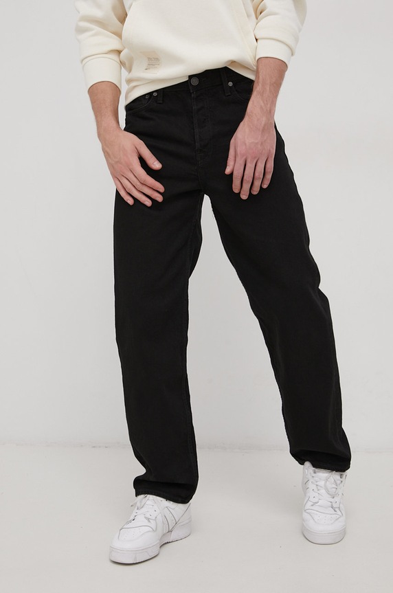 Bavlnené rifle Jack & Jones Eddie čierna 12204997.BlackDenim