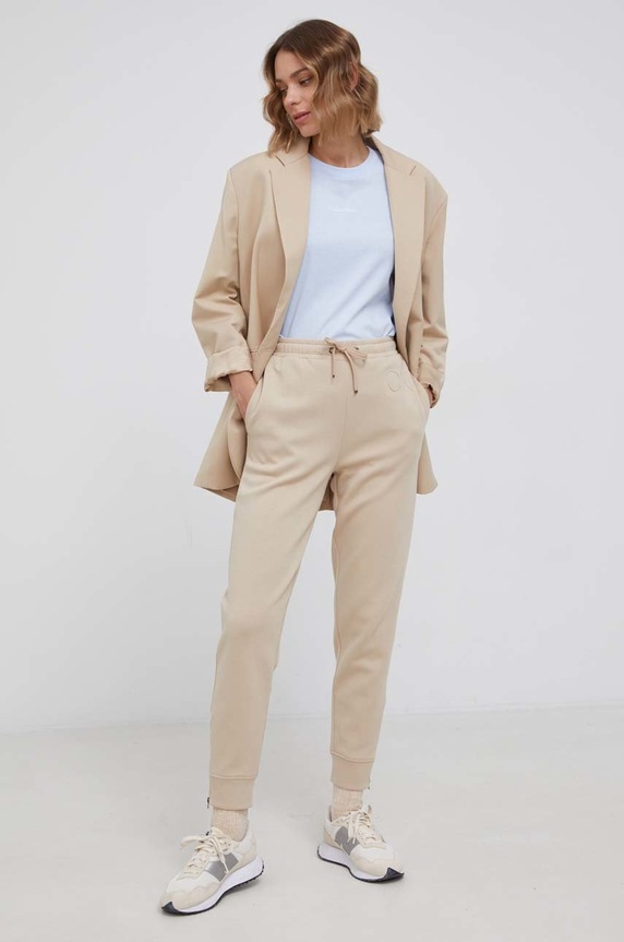 Nohavice Calvin Klein pletenina béžová K20K203492.PPYY