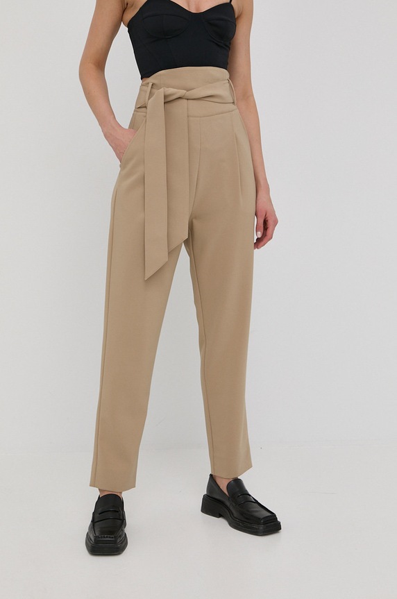 Nohavice Custommade 999425507 hnedá SS22
