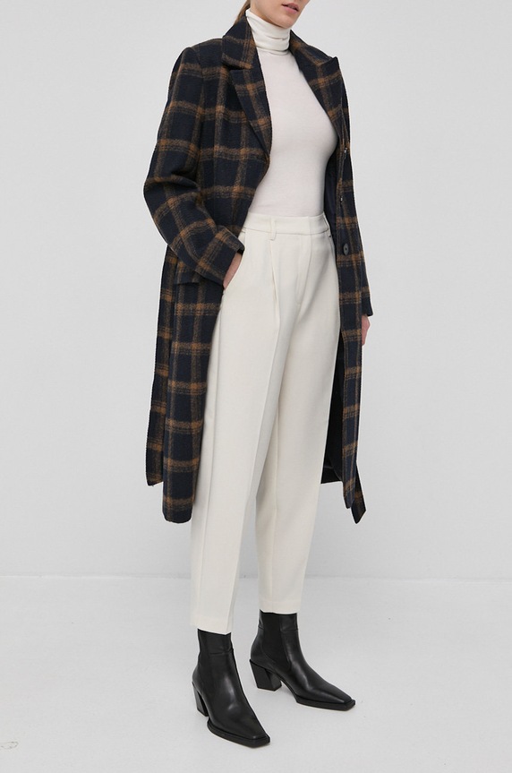 Bruuns Bazaar spodnie CindySus Dagny pants z elastanem beżowy BBW2393
