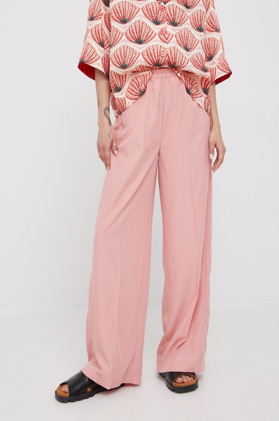 Sisley pantaloni drept roz 48J6LF012.1N2
