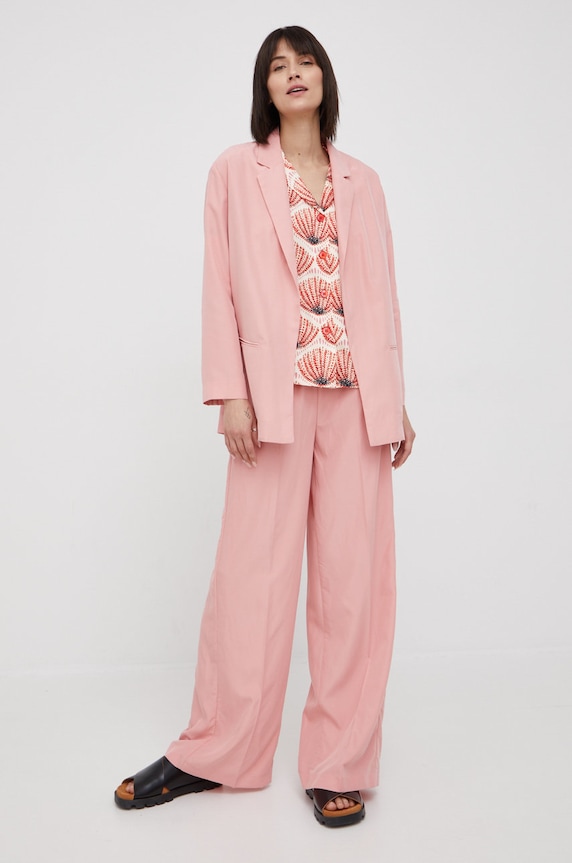 Sisley pantaloni 48J6LF012.1N2 roz SS22