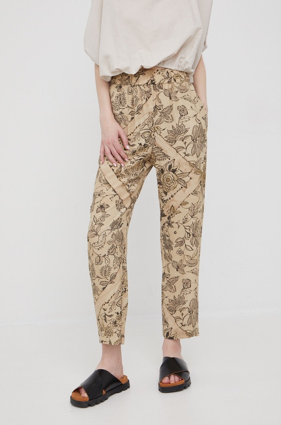 Παντελόνι Sisley ψηλή μπεζ 4PYXLF016.78F