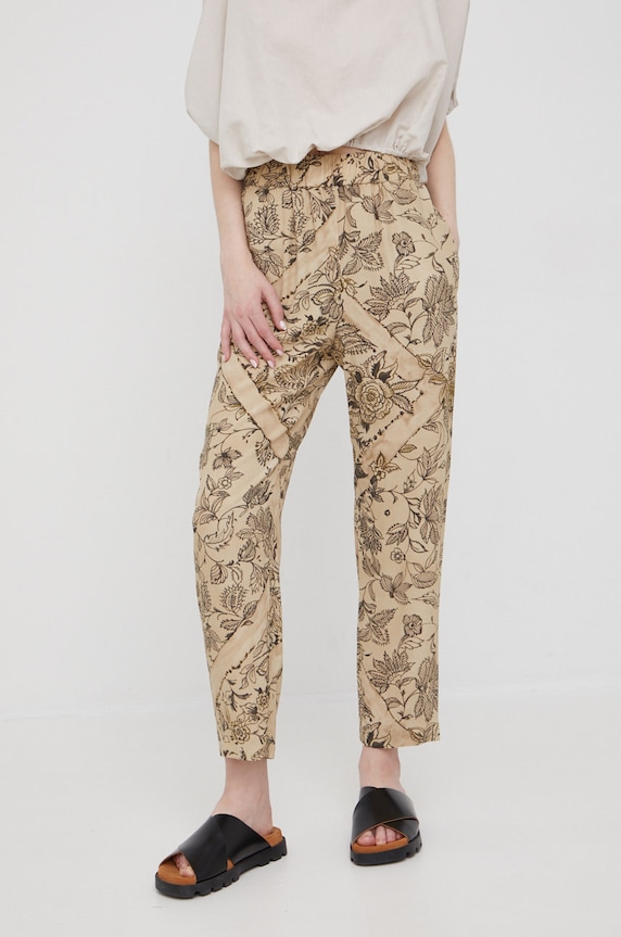 Παντελόνι Sisley ψηλή μπεζ 4PYXLF016.78F