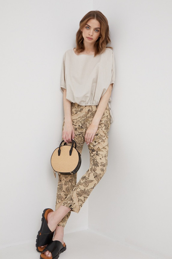 Παντελόνι Sisley 4PYXLF016.78F μπεζ SS22
