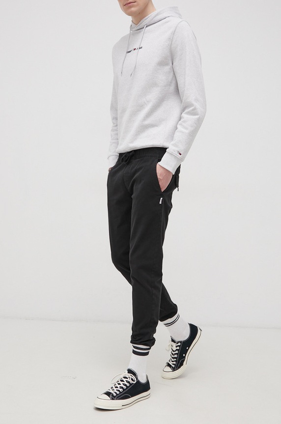 Hlače Tommy Jeans bez uzorka crna DM0DM13388.PPYY