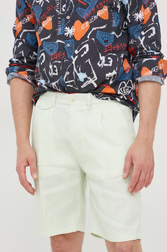Drykorn pantaloni scurti din in 40556.126014.2802 verde SS22