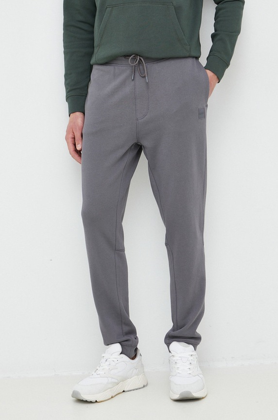 BOSS spodnie dresowe bawełniane BOSS ORANGE bawełna szary 50468448