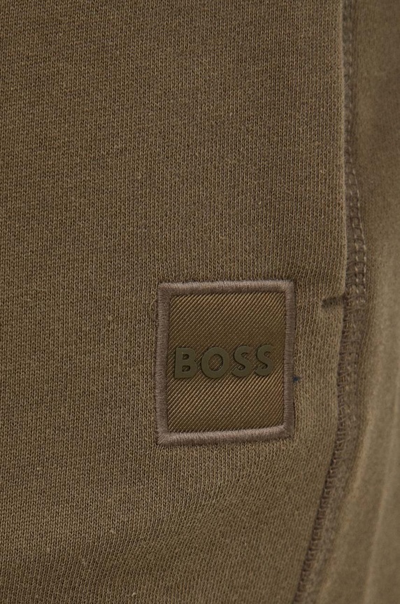 BOSS spodnie dresowe bawełniane BOSS ORANGE zielony 50468448