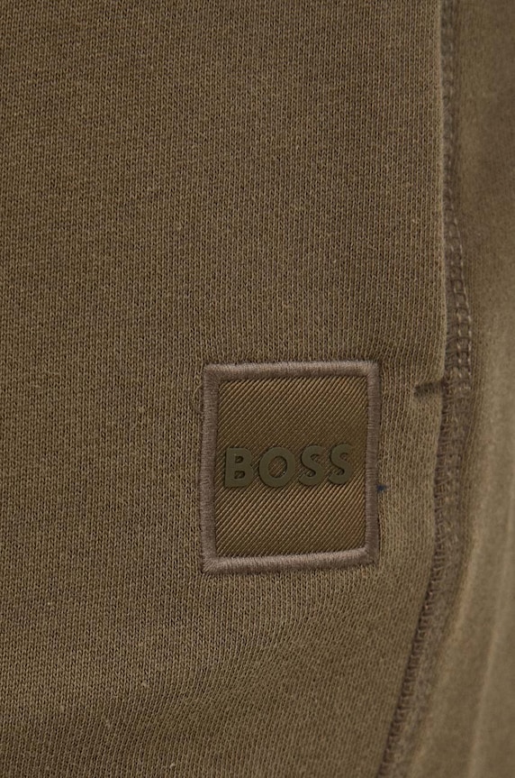 BOSS spodnie dresowe bawełniane BOSS ORANGE zielony 50468448