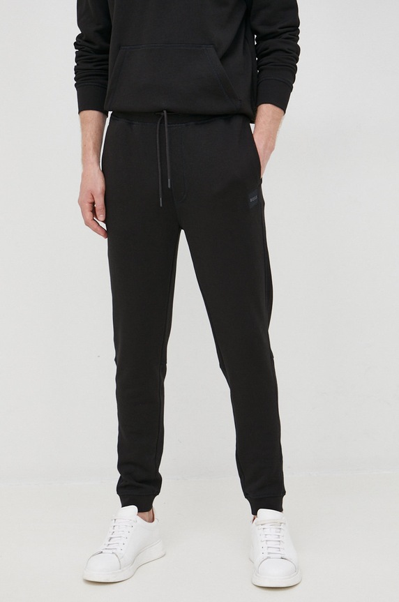 BOSS pantaloni de trening din bumbac CASUAL bumbac negru 50468448