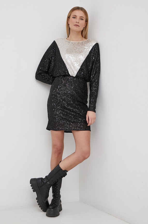 Vila Sukienka wzorzyste czarny 14071232.Black