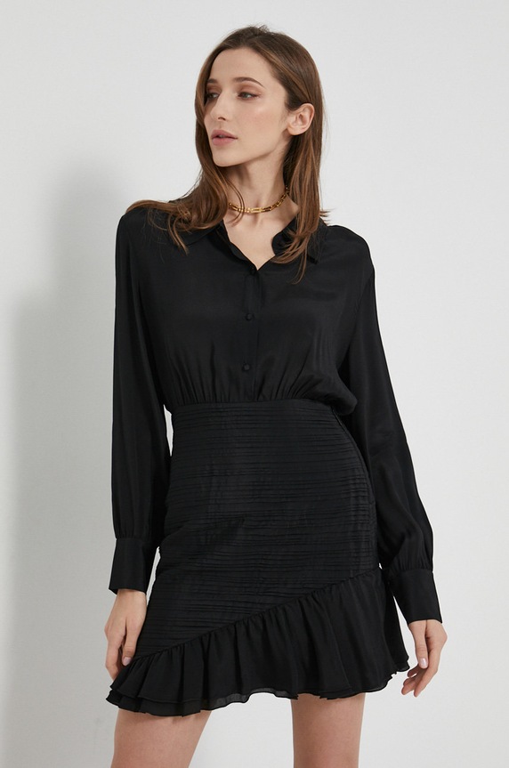 Φόρεμα από συνδιασμό μεταξιού Miss Sixty 6N4DJ7240000 μαύρο SS22