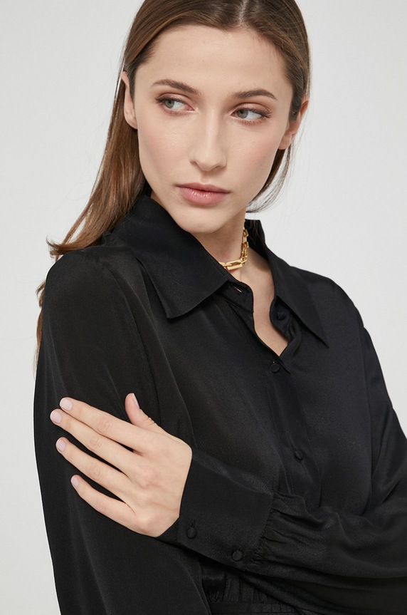 Φόρεμα από συνδιασμό μεταξιού Miss Sixty μαύρο 6N4DJ7240000