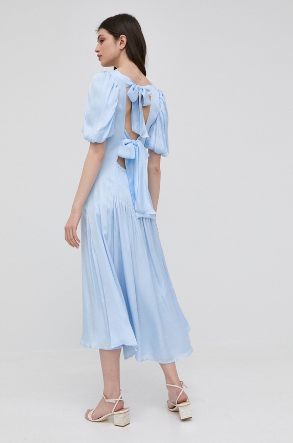 Bardot Sukienka midi niebieski 57371DB.SKYBLUE