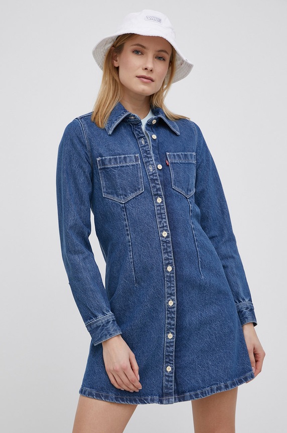 Дънкова рокля Levi's със закопчаване тъмносин A1855.0000