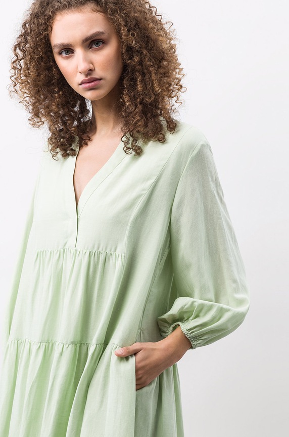 Ivy & Oak vászonruha IO1122S7488 zöld SS22