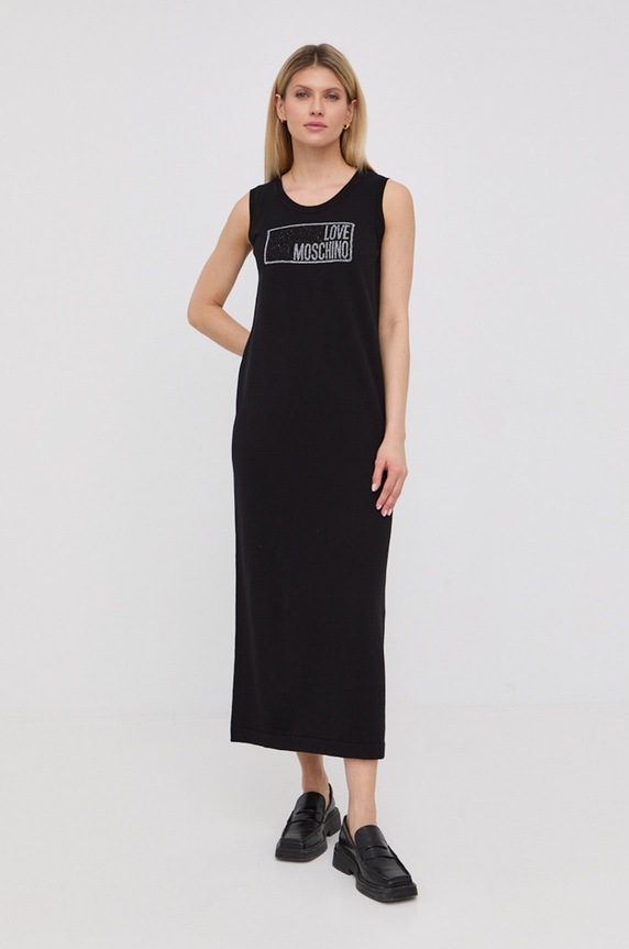 Love Moschino sukienka bawełniana W.S.82R.10.X.0985 czarny SS22