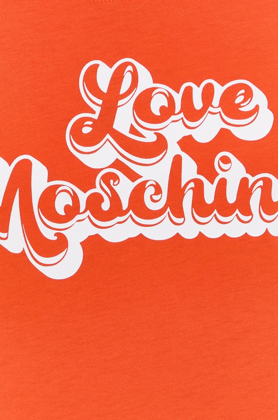 Love Moschino sukienka bawełniana pomarańczowy W.5.929.20.M.3876