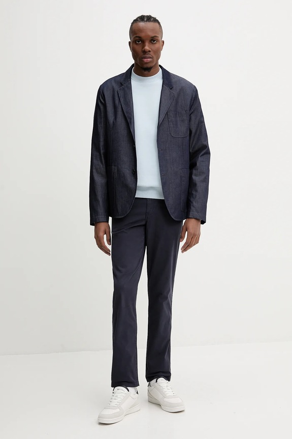 Samsoe Samsoe bluza bawełniana Norsbro M00018103 niebieski SS25