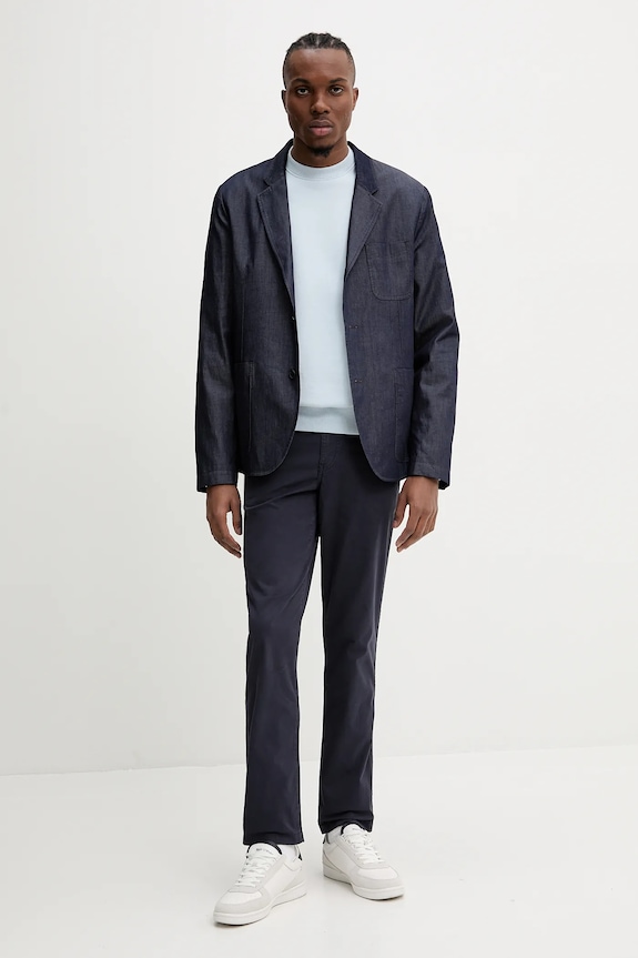 Samsoe Samsoe bluza bawełniana Norsbro M00018103 niebieski SS25