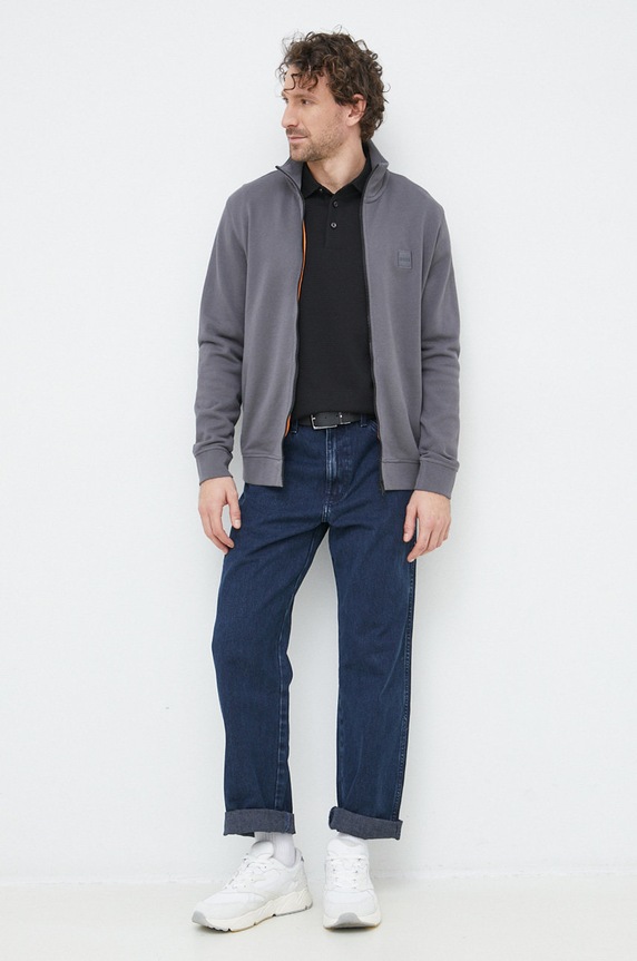 BOSS pamut melegítőfelső BOSS CASUAL 50468428 szürke AA00