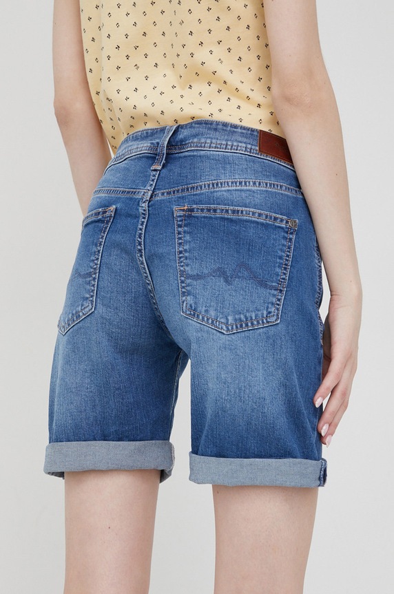 Odzież Pepe Jeans szorty jeansowe POPPY PL801000HG9.000 granatowy