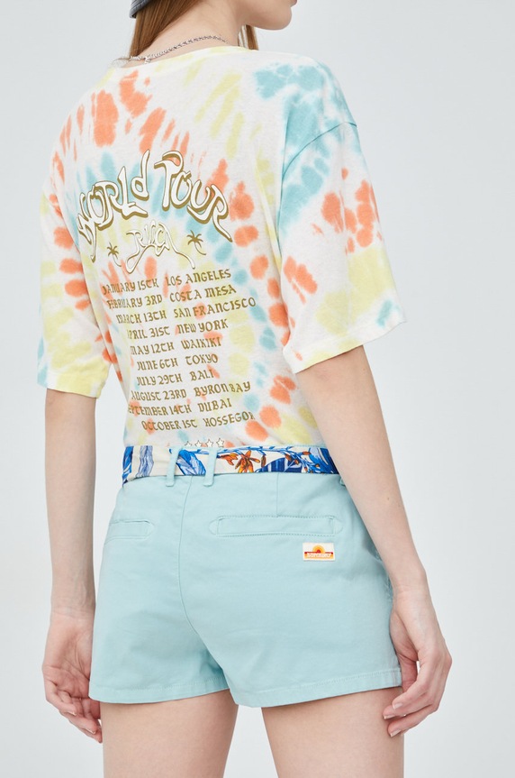 Îmbrăcăminte Superdry pantaloni scurti W7110295A.GZL turcoaz