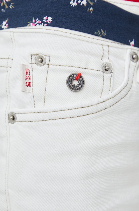 Superdry pantaloni scurti jeans alb W7110290A.01C