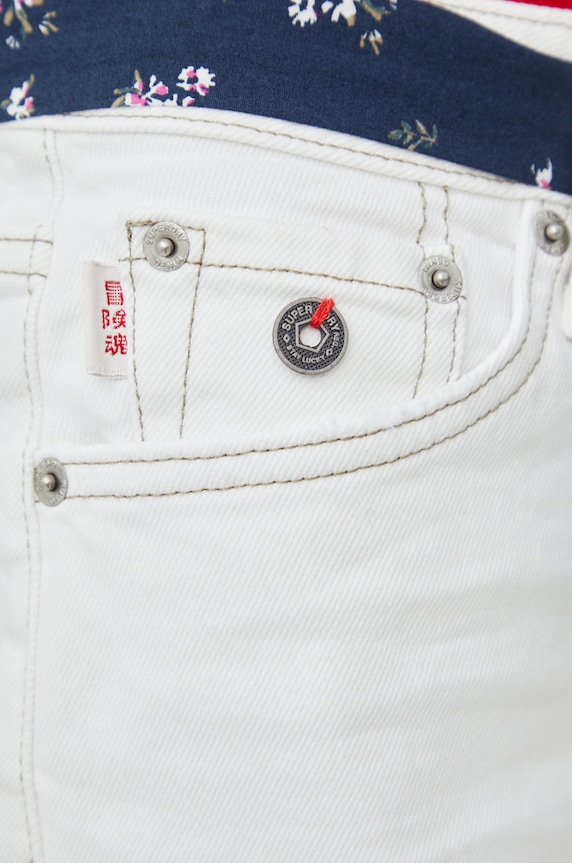 Superdry pantaloni scurti jeans alb W7110290A.01C