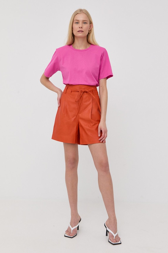 Gestuz pantaloni scurti de piele 10906099 portocaliu SS22