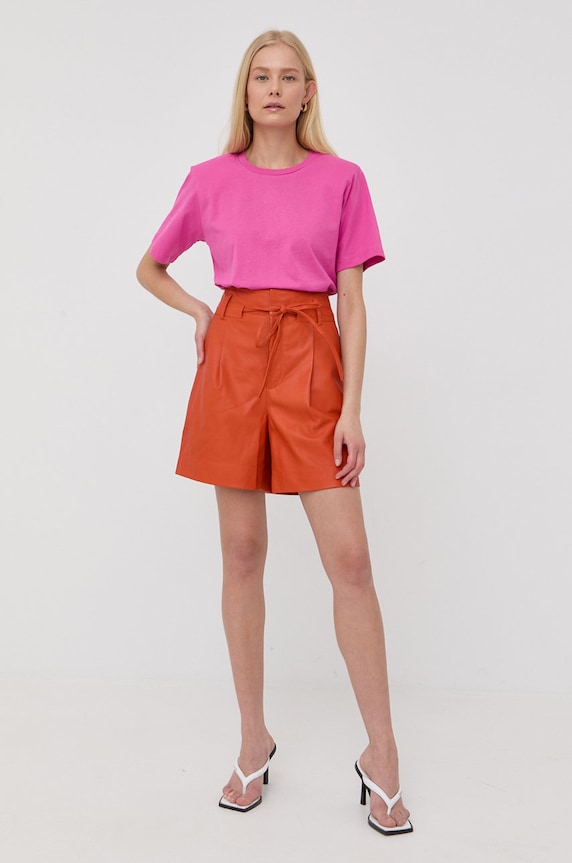 Gestuz pantaloni scurti de piele 10906099 portocaliu SS22