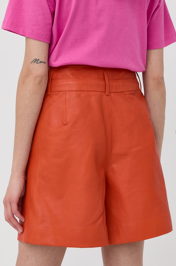 Gestuz pantaloni scurti de piele portocaliu 10906099