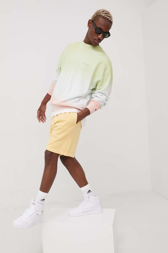 Bavlnené šortky Levi's A1062.0012 žltá SS22