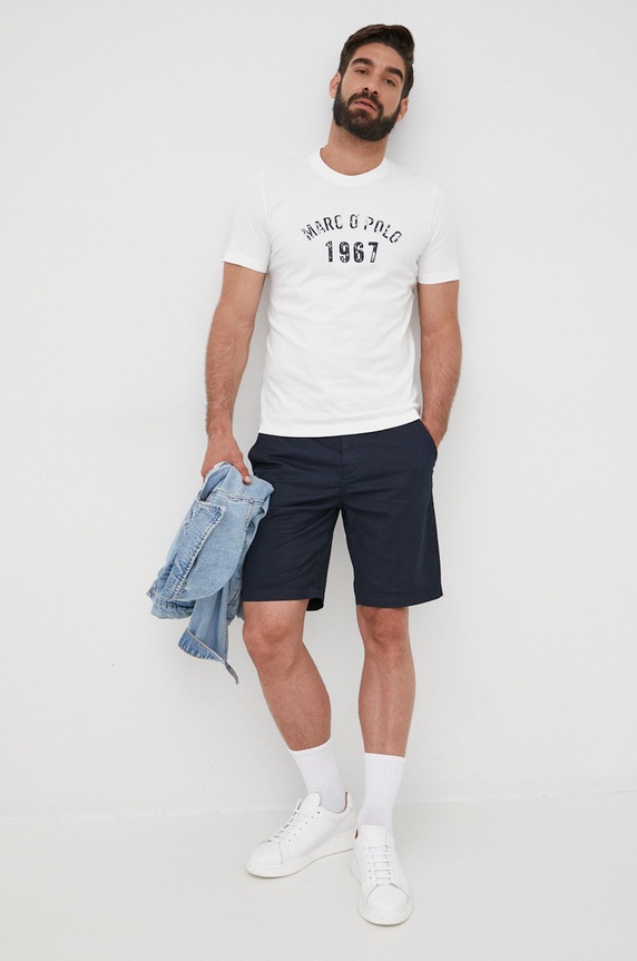 Marc O'Polo szorty z elastanem granatowy 223002815038