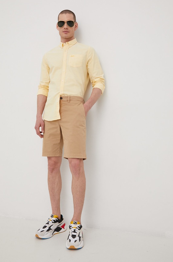 Superdry szorty z elastanem beżowy M7110334A.5YE