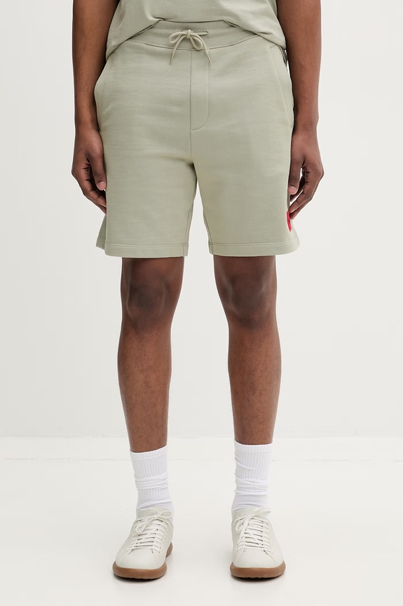 HUGO pantaloni scurți de trening bărbați de bumbac Diz222 verde 50466196