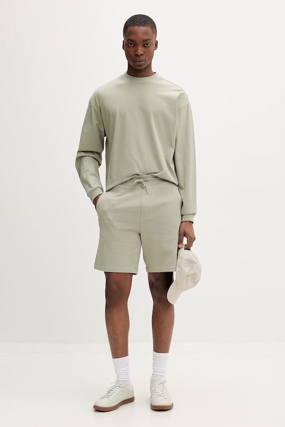 HUGO pantaloni scurți de trening bărbați de bumbac Diz222 50466196 verde AA00