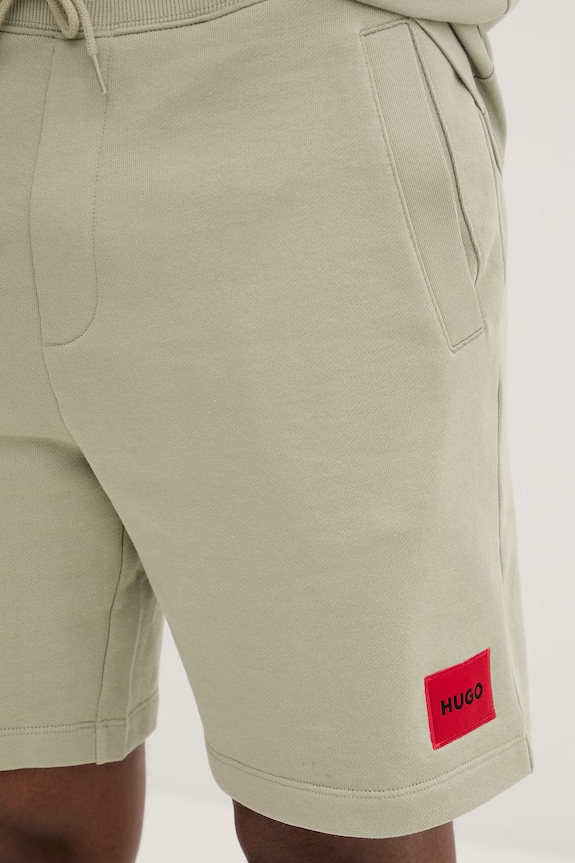 HUGO pantaloni scurți de trening bărbați de bumbac Diz222 verde 50466196