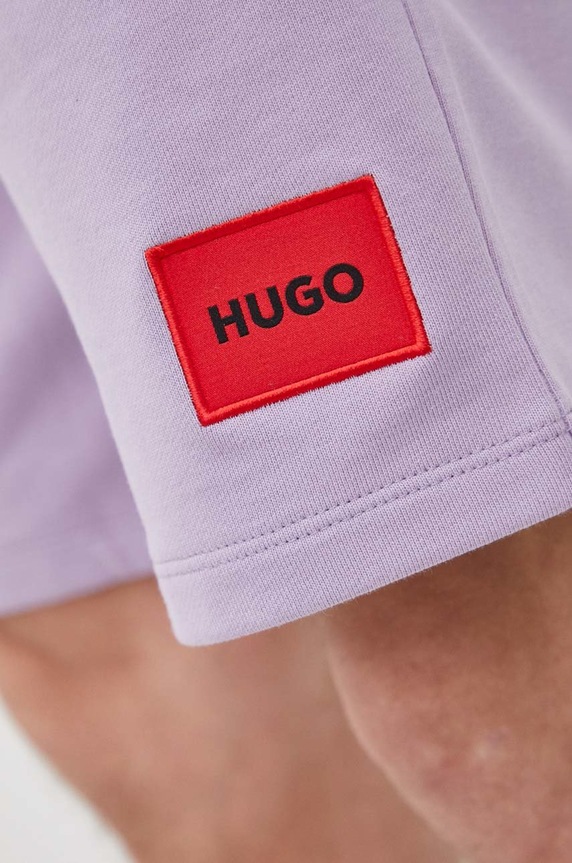 HUGO teplákové šortky pánske bavlnené Diz222 50466196 fialová